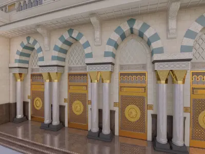 Mosque Entrance B Low-poly 3D model