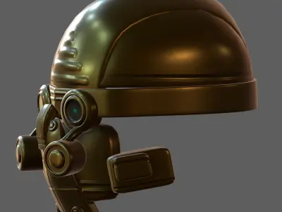 Gas mask helmet 3d model scifi Low-poly  3D model