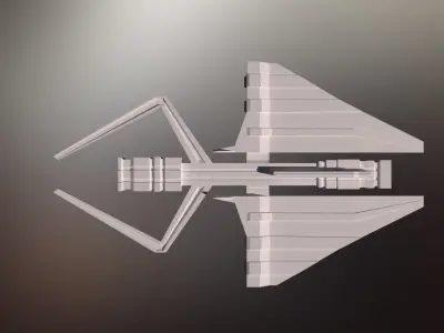 Sci-Fi War Spaceship Low-poly 3D model