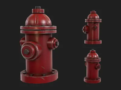 Fire Hydrant Stylized Low-poly 3D model
