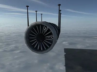 Tunnel Ventilation Fan Model Low-poly 3D model