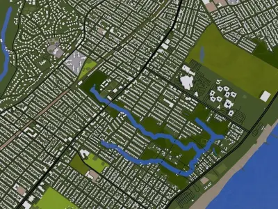 Staten Island NY USA Low-poly 3D model