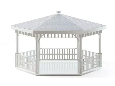 White Garden Gazdebo 3D Model 3D model