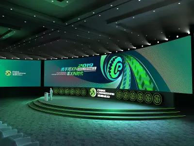 stage Low-poly 3D model