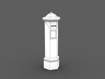 Post Box Low-poly 3D model
