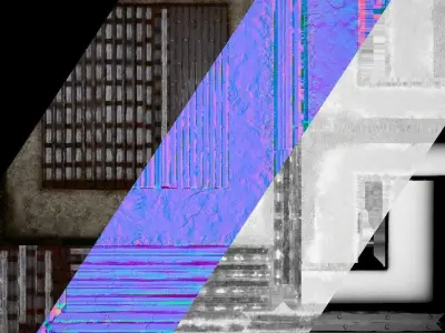 Medieval Castle Roof with Prison Bars Low-poly 3D model