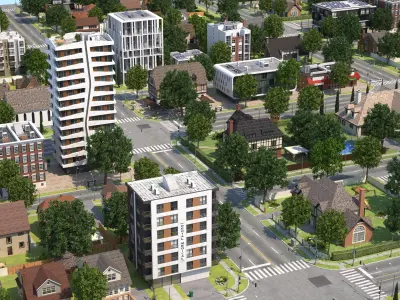 Suburb City 3D model