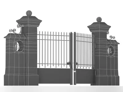 Old concrete wall Low-poly 3D model