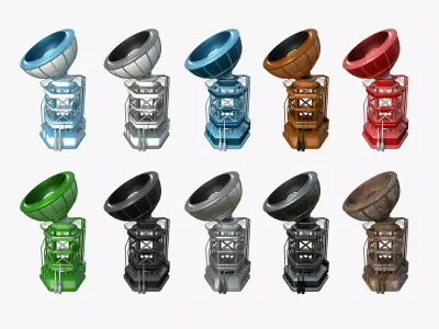 10 SciFi Antenna Towers A Collection - Sci Fi Exterior Design 3D Model Pack