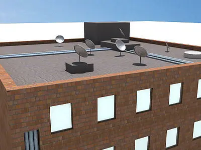 Square Brick Building 3D model