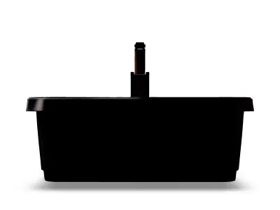 Stylized Metal Kitchen Sink 3D Model with Faucet Low-poly 3D model