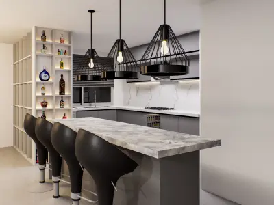 modern kitchen high poly 3d model 3D model