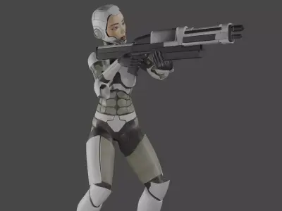 Female Warrior 3D model purchase