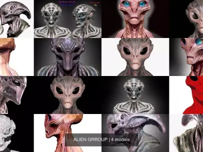 ALIEN GRROUP 3D Model Pack
