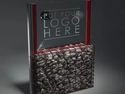 Gabion mockup of logo display 3D model