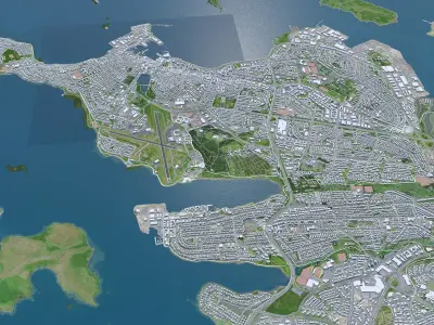 Reykjavik City Iceland Low-poly 3D model