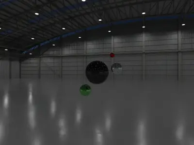 HDRI - Airplane Hangar Interior 8b - 8192x4096 -  v2 - NIGHT Texture