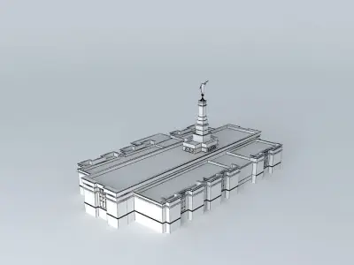 LDS. Templo Mormon, Asunción Paraguay 112 th. operating Temple Free 3D model