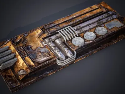 Sci-fi detail Low-poly 3D model