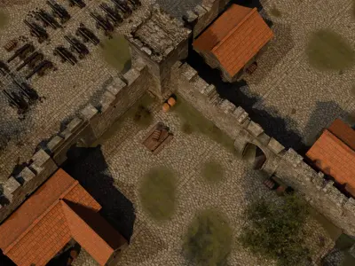 Medieval Castle Layout 3D model