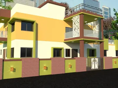 Architectural view of the bangalow 3D print model