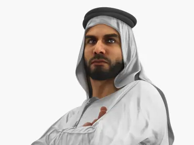  Middle Eastern Man Arms Crossed White 