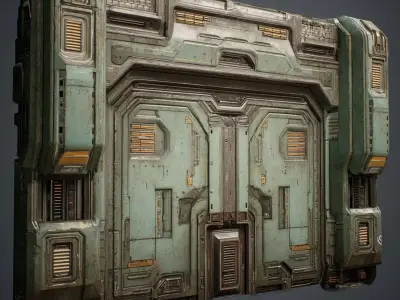 scifi walls set 1 - 50 items 3D model