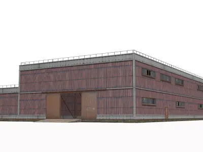 metal building Low-poly 3D model by sobul