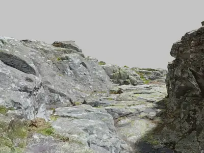 River Rock Cliff Photoscan PBR Low-poly 3D model