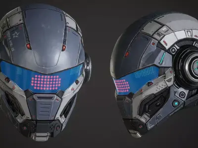Sci Fi Helmet p03 Low-poly 3D model