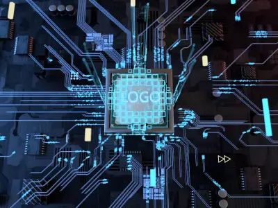 Technology chip charging 3D model