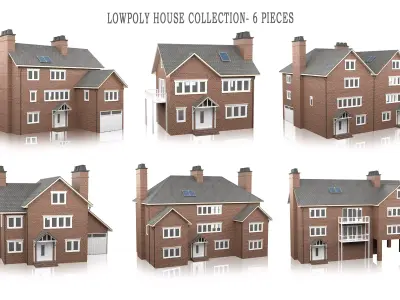British House Design Collection - 6 Pieces 3D Model Pack