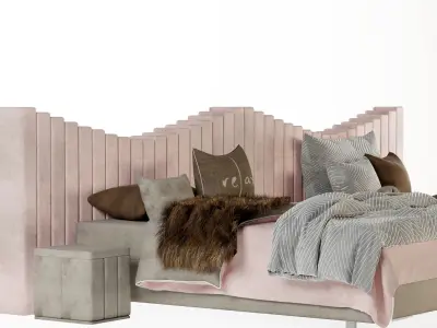 attached daybed light color set 41 3D model