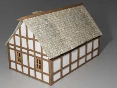 Medieval house Free low-poly 3D model