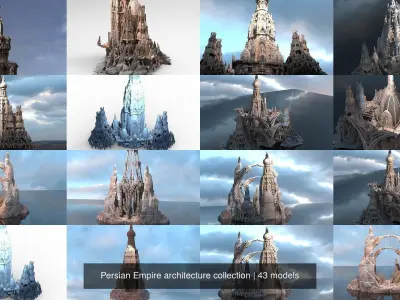 Persian Empire architecture collection 3D Model Pack