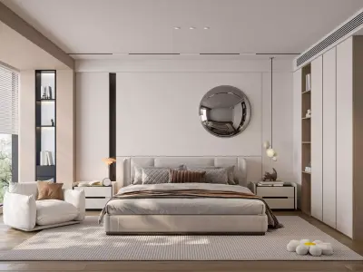 Soft Minimal Modern Bedroom 3D model