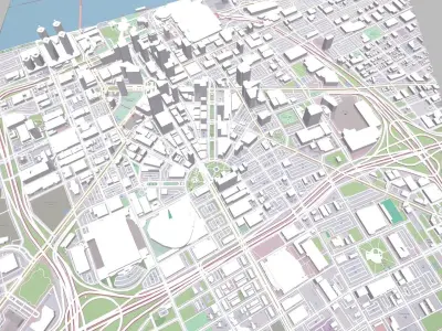 Citycape Detroit United States 3D model