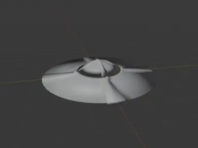 space saucer textured basic rig and animation Low-poly 3D model
