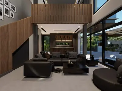 Modern Duplex Studio House 3D model