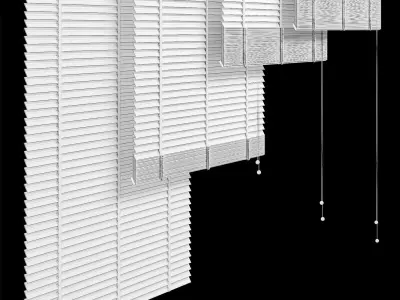 WOODEN JALOUSIE Low-poly 3D model