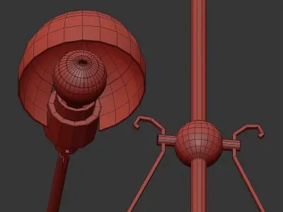 POINTE light chandelier in brass 3D model