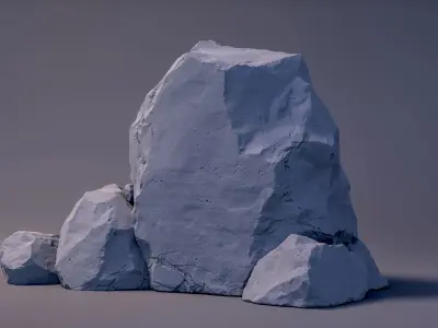 Cracked Cliff Rock 3D High-Poly 3D model