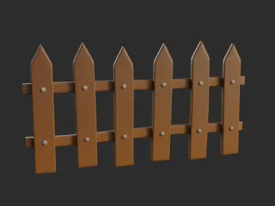 Cartoon Fence 2 3D model