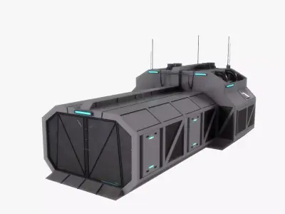 Planetary Garage Module Low-poly 3D model