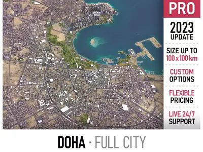 Doha - 3D City Model Low-poly 3D model