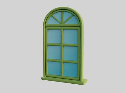 Cartoon Window 15a 3D model
