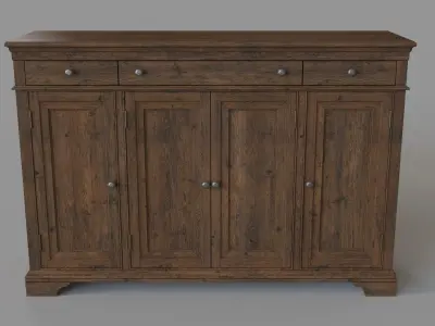 Buffet With Door And Drawer Storage 3D model
