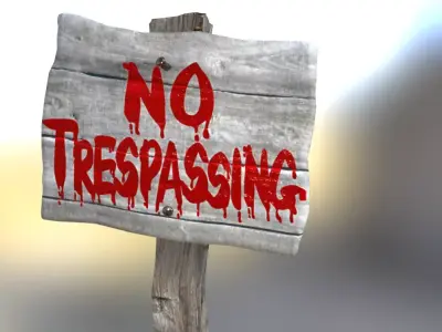 no trespassing sign 3D model