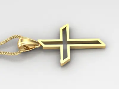 High Cross Pendant Light Gold 18K 4CP019 3D print model