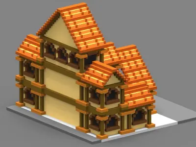 House Voxel - 33 Low-poly 3D model